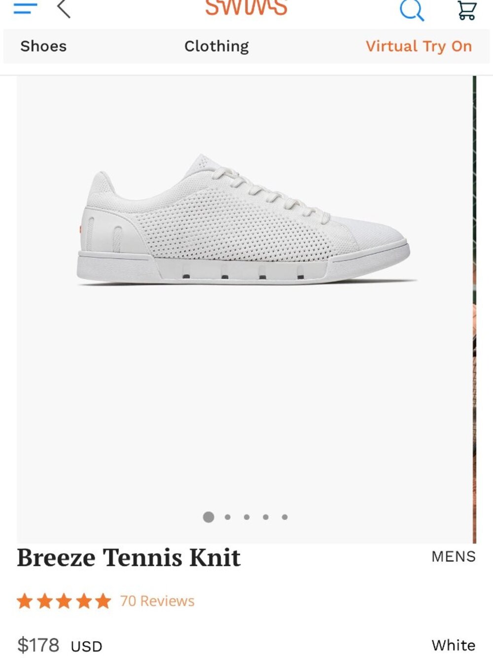 SWIMS Breeze Tennis Knit Sneakers - WHITE